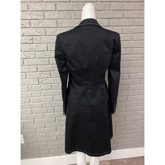Gianni Bini Women Black With Contrast Stitching Dress & Jacket Set Size S - Picture 3 of 12